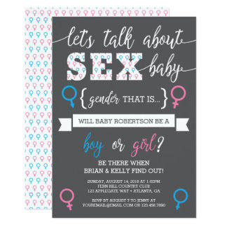 Gender Reveal Invitation, Let's Talk About Gender Card