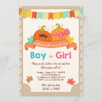 Gender reveal invitation Little pumpkin He or She