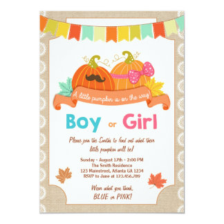 Pumpkin Gender Reveal Invitations 8