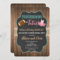 Gender reveal invitation touchdown or tutus