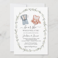Gender Reveal invitation, Vintage Gender Reveal in Invitation