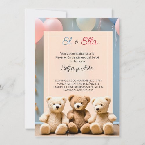 Gender Reveal Invitation with Spanish Charm