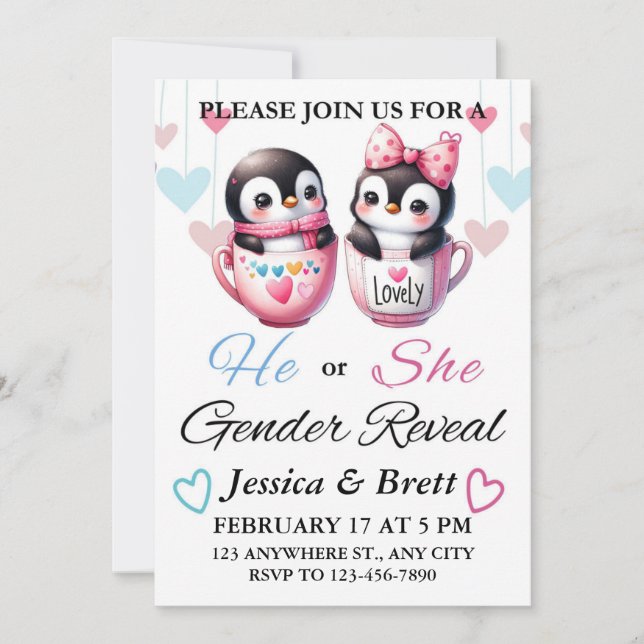 Gender Reveal Invitations, Personalized Invitation (Front)