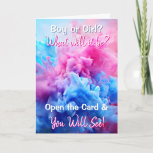 Gender Reveal It's a Boy Blue Footprints Card