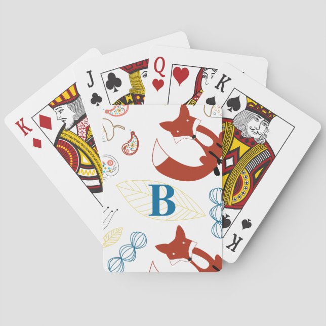 Gender Reveal Its a Boy Fox Woodland Forest Poker Cards (Back)