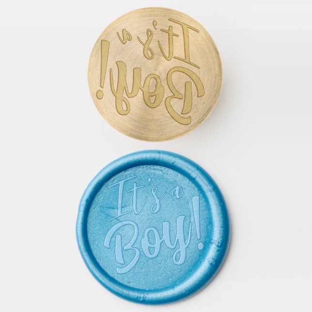 Gender Reveal It's a Boy Wax Seal Stamp (Stamped)