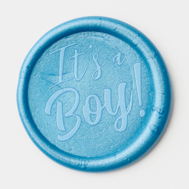 Gender Reveal It's a Boy Wax Seal Sticker (Front)