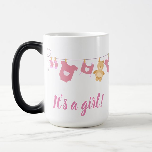 Gender Reveal It's a Girl Color Morph Mug (Left)