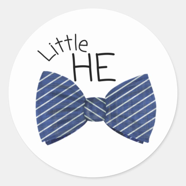 Gender Reveal Little He Boy Blue Sticker (Front)