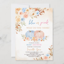 Gender Reveal Little Pumpkin Baby Shower Invitation