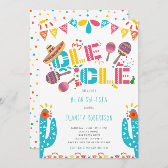 Gender Reveal Mexican Fiesta He Or She Invitation