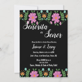 Gender Reveal Mexican Floral Greenery Invitation