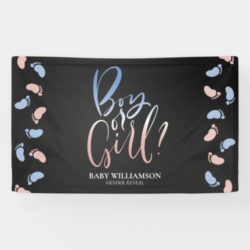 Gender Reveal Night Party Decoration Dark Banner