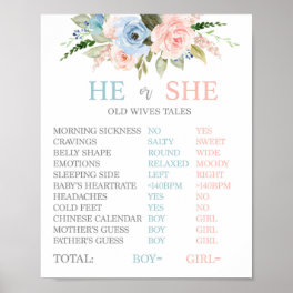 Gender reveal Old Wives Tales Sign