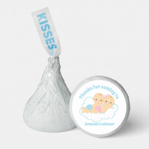 Gender Reveal or twins add name Hersheys Kisses