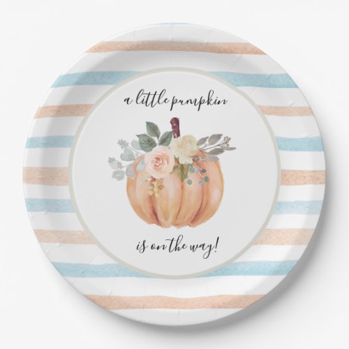 Gender Reveal Our Little Pumpkin is On The Way  Paper Plates