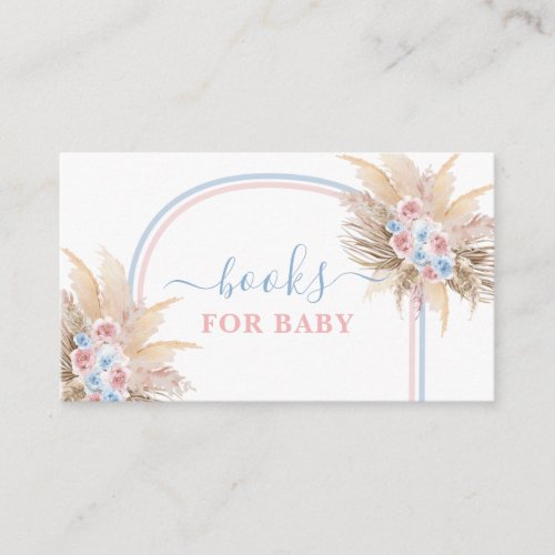 Gender Reveal Pampas Grass Books for Baby Card