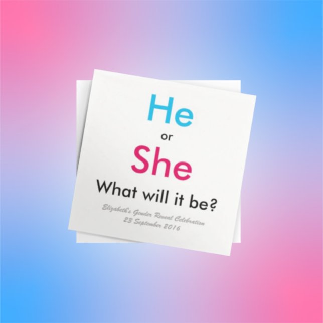 Gender Reveal Paper Napkins (Creator Uploaded)