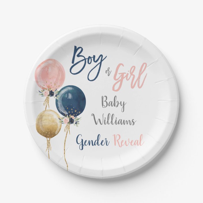 Gender Reveal Paper Plate