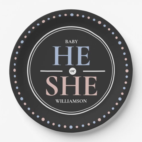 Gender Reveal Paper Plate for Baby Shower Party