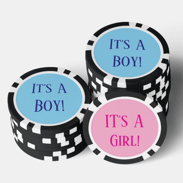 Gender Reveal Party Activity Poker Chips (Stack)