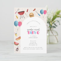 Gender Reveal Party Baby-Q (BBQ) Invitation