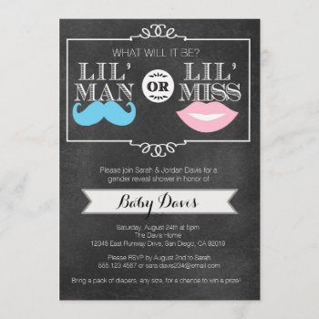 Gender Reveal Party Baby Shower Invitation Chalk by seasidepapercompany at Zazzle