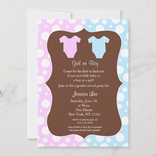 Gender Reveal Party Baby Shower Invitations