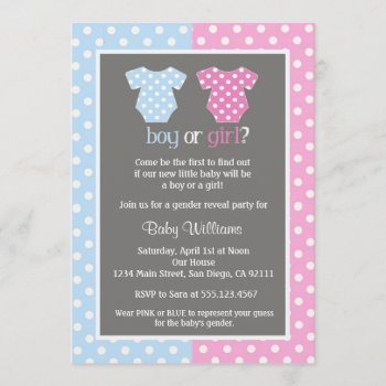 Gender Reveal Party Baby Shower Invitations by seasidepapercompany at Zazzle