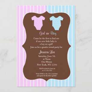 Gender Reveal Party Baby Shower Invitations