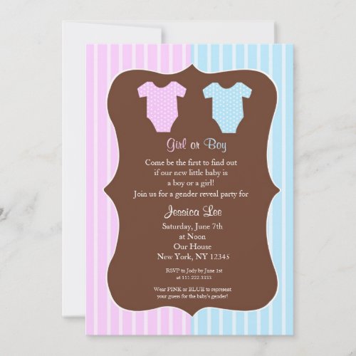 Gender Reveal Party Baby Shower Invitations