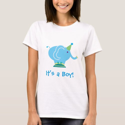 Gender Reveal Party _ Blue Baby Elephant _ Boy T_Shirt