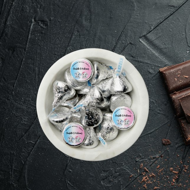 Gender reveal party blue pink elephants boy girl hershey®'s kisses® (Creator Uploaded)