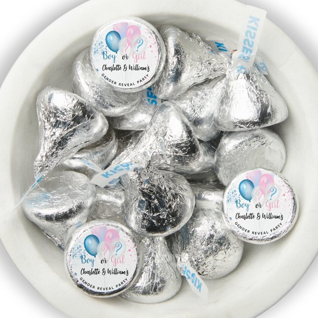 Gender reveal party boy girl blue pink glitter hershey®'s kisses® (Creator Uploaded)