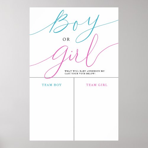 Gender Reveal Party Boy or Girl Prediction Sign