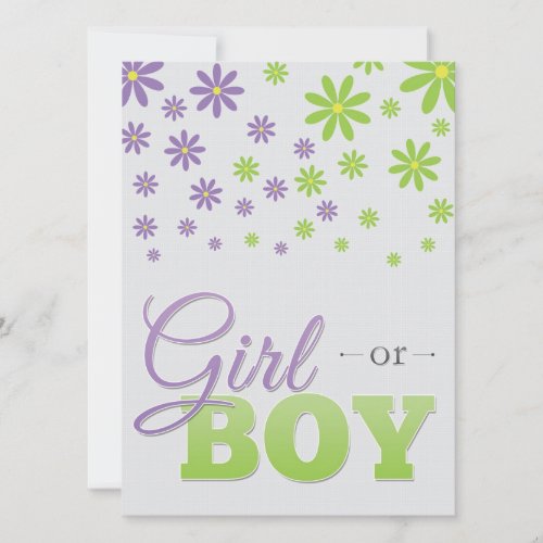 Gender Reveal Party Daisies Invitation