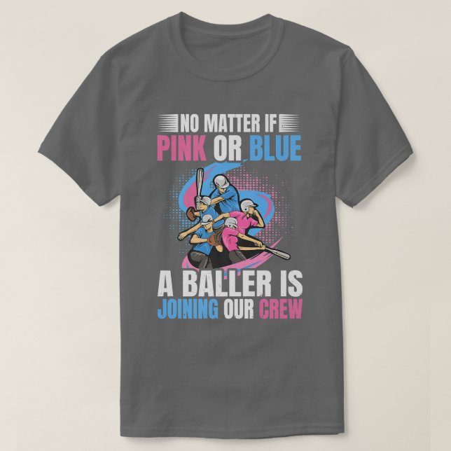 Gender Reveal Party Design for Baseball & Softball T-Shirt (Design Front)