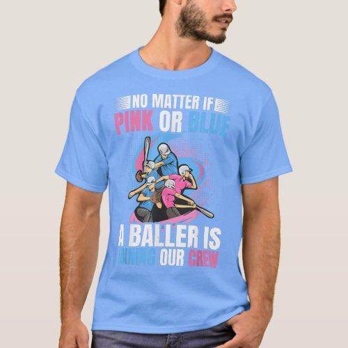 Gender Reveal Party Design for Baseball  Softball T_Shirt