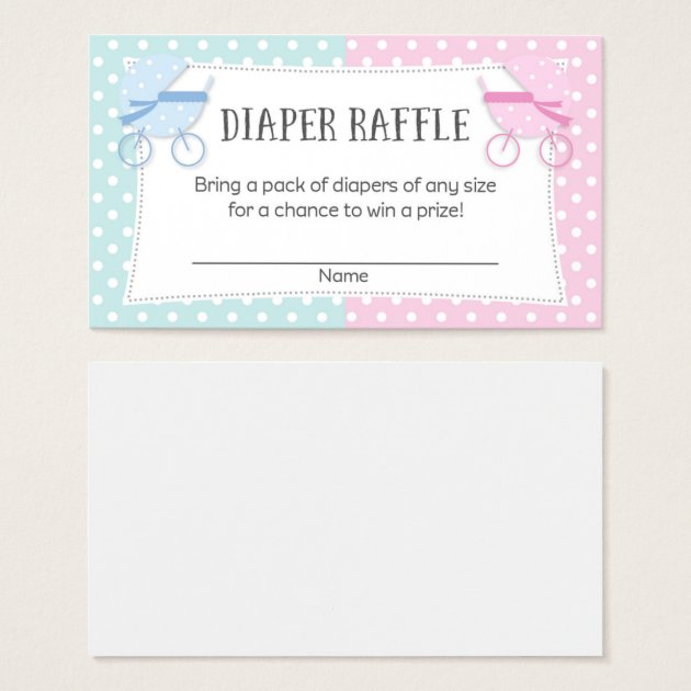 Gender Reveal Party Diaper Raffle Tickets