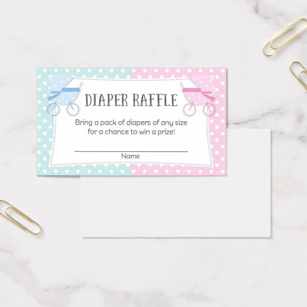 Gender Reveal Party Diaper Raffle Tickets