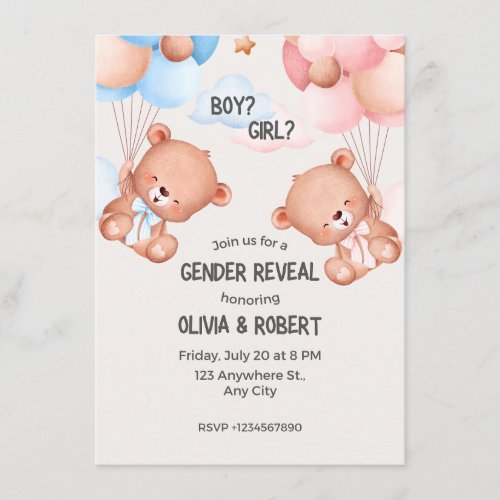 gender reveal party enclosure card