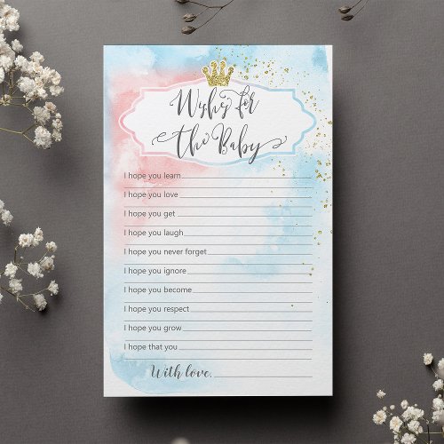 Gender Reveal Party Game  Wishes for the baby