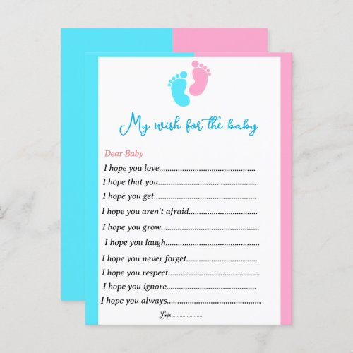 Gender reveal party games wishes for the baby  pos postcard