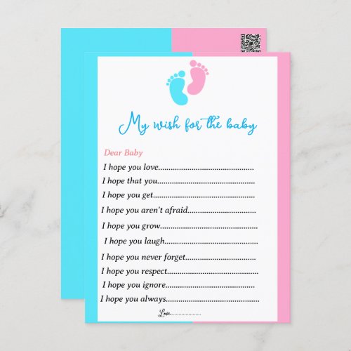 Gender reveal party games wishes for the baby  postcard