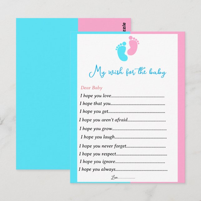 Gender reveal party games wishes for the baby  postcard (Front/Back)