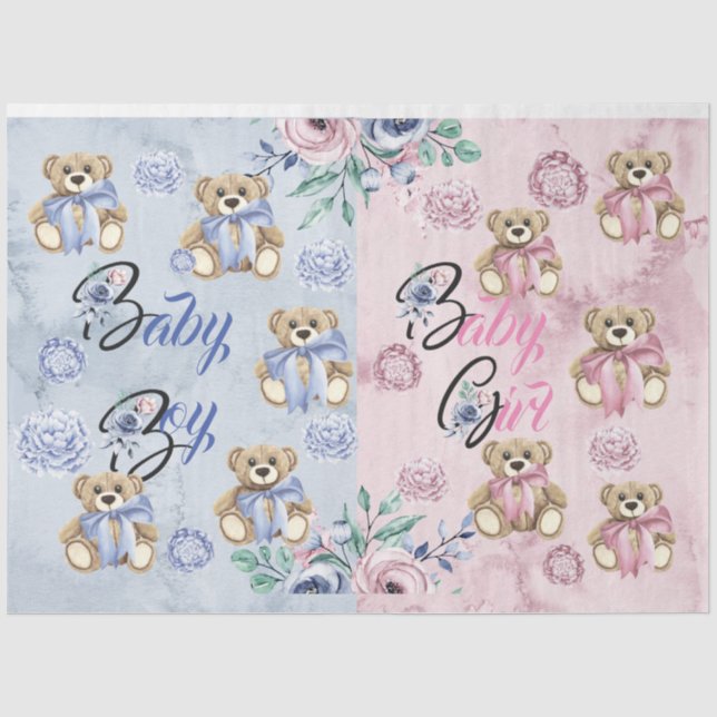 Gender Reveal Party & Gatherings Boy or Girl Tissue Paper (Front)
