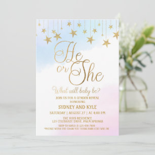 Gender reveal Party, Gender Reveal, HE OR SHE Invitation