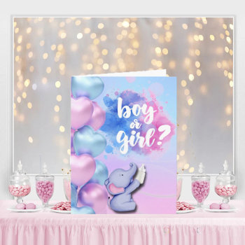 Gender Reveal Party Greeting Card Invitation by SharonCullars at Zazzle