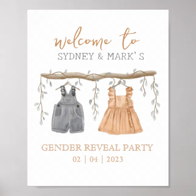 Gender reveal Party, He or She, Welcome, Baby Poster | Zazzle