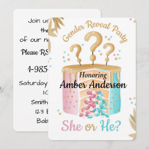 Gender Reveal Party Holiday Card